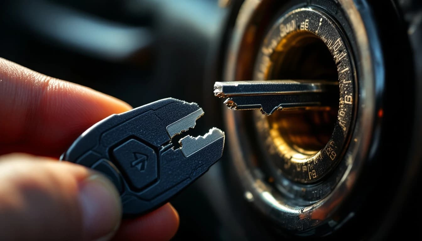 Extracción profesional de una llave rota dentro del cilindro de ignición de un auto en Arlington TX