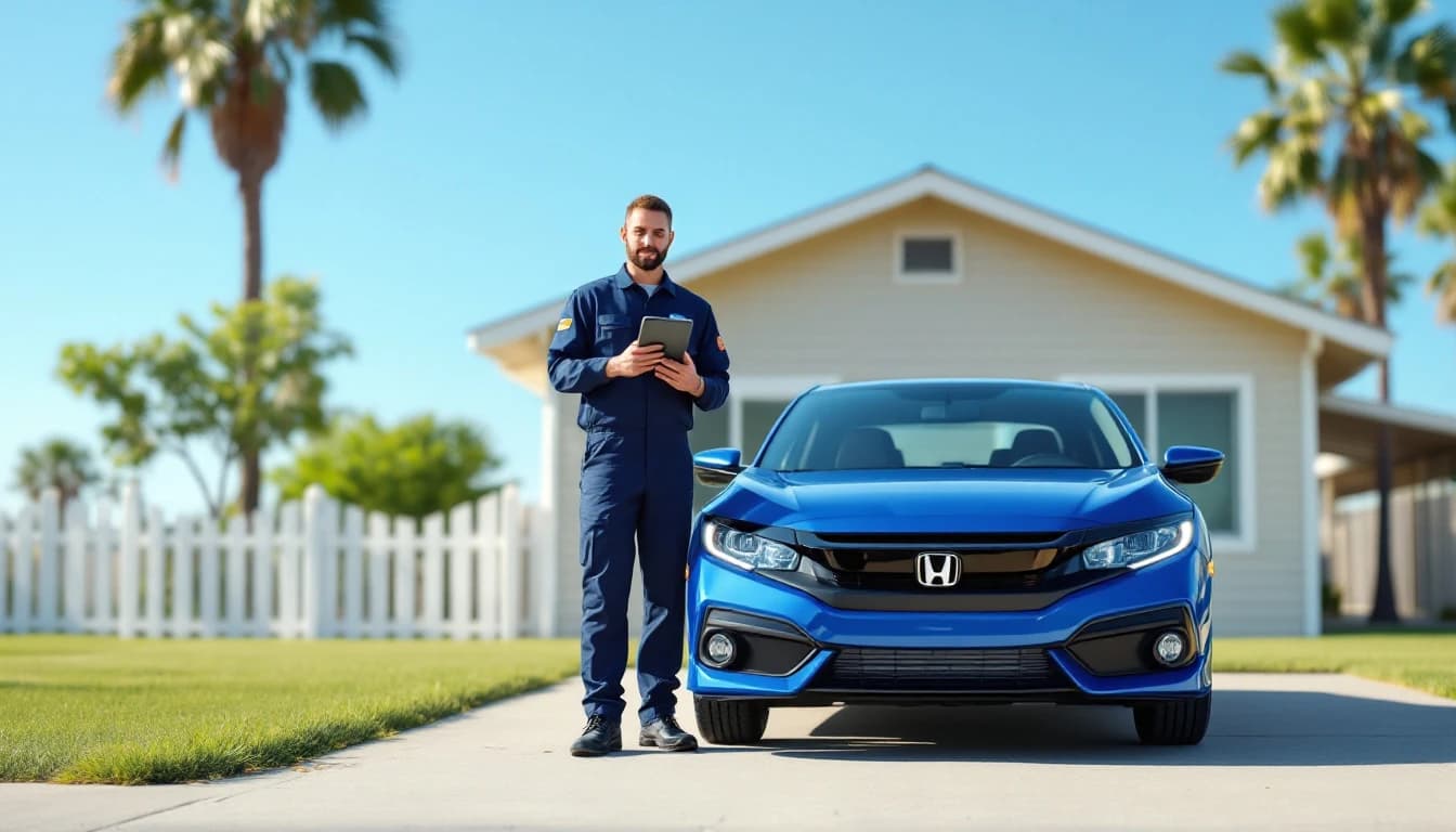 Técnico cerrajero cortando una llave nueva de Honda Civic en Arlington TX