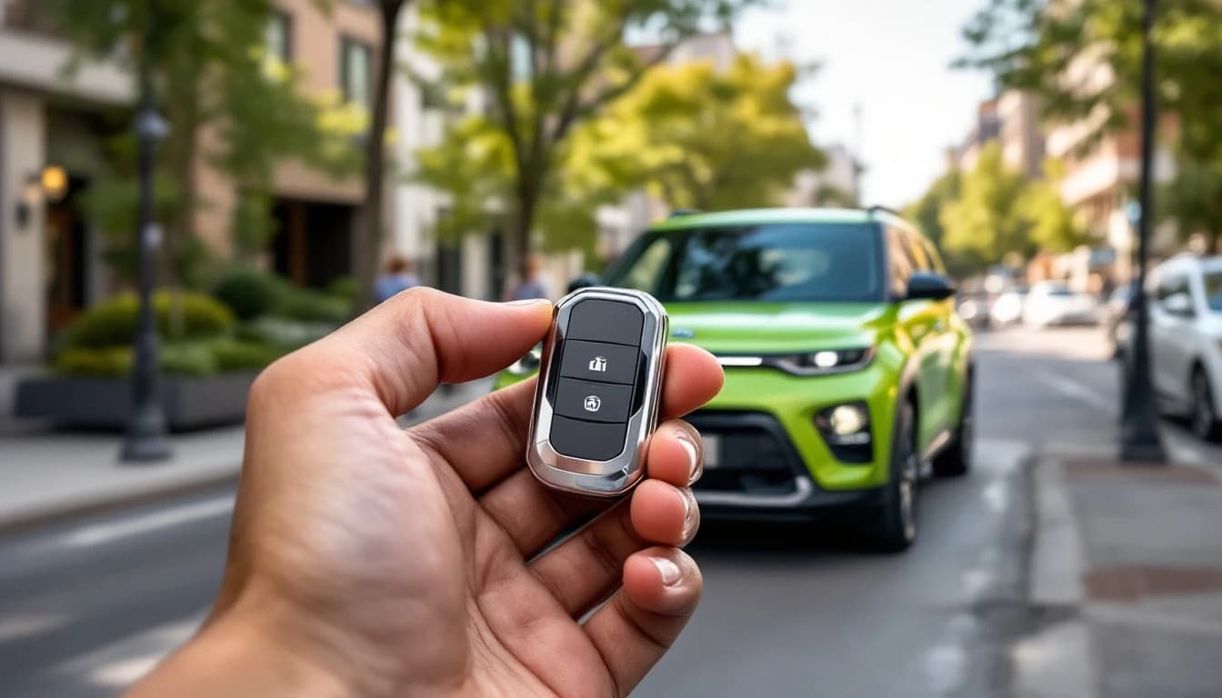Cerrajero móvil programando una llave de repuesto para un Kia Soul en Arlington, Texas